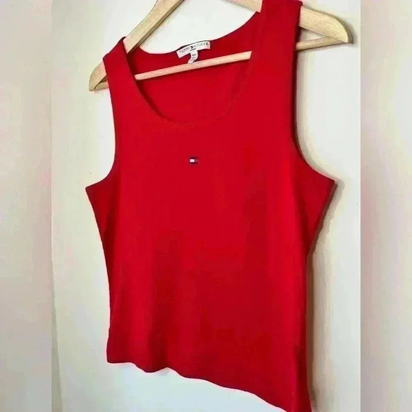 Tommy Hilfiger Womens Red Sleepwear Logo Sleeveless Preppy Prep Top Medium - Picture 8 of 9
